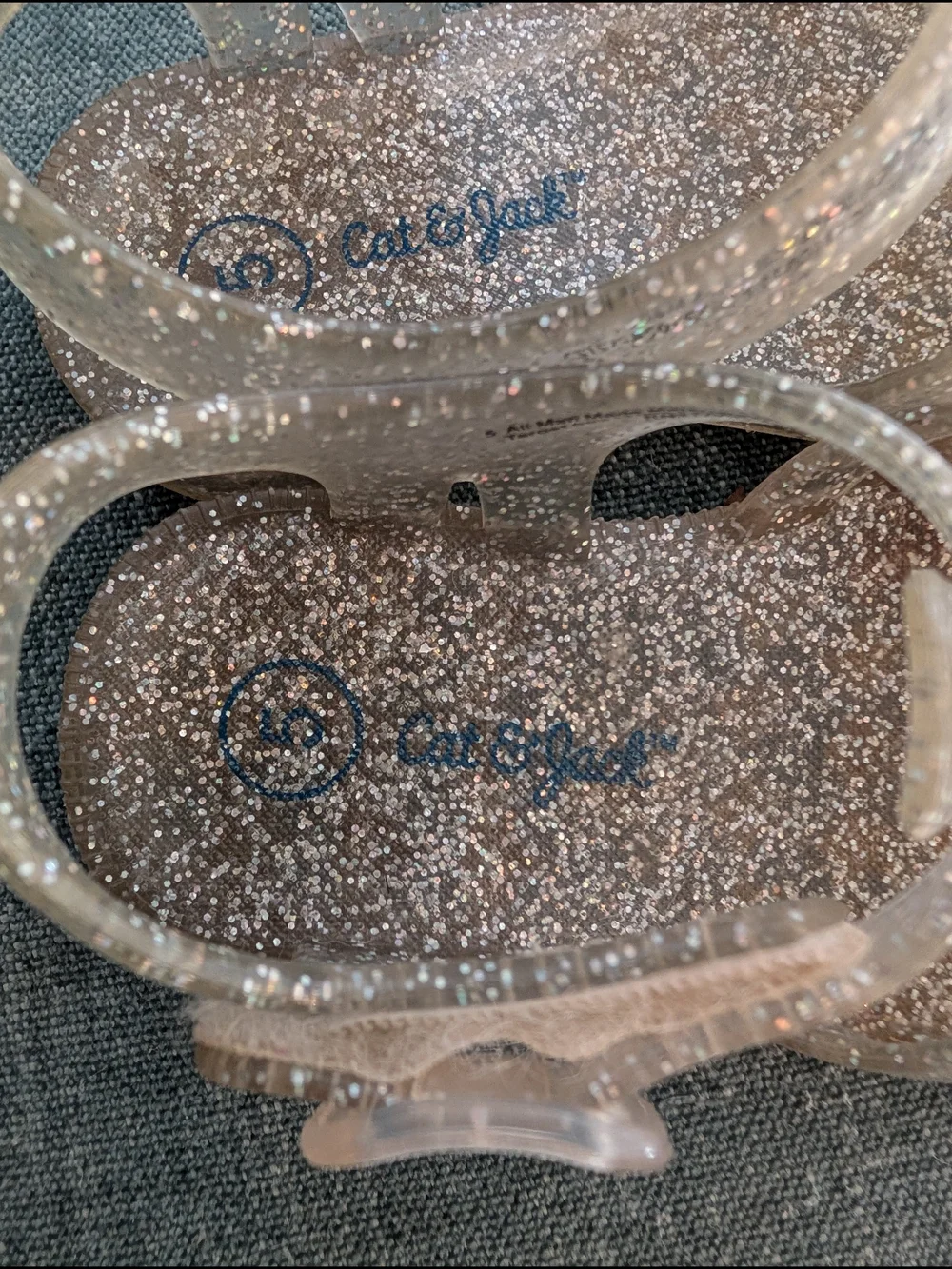 Cat & Jack Clear Glitter Jelly Sandals